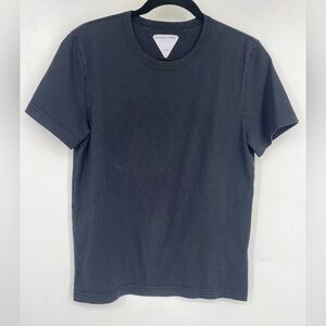Bottega Veneta Mens Small Black Short Sleeve Basic Tee TShirt Cotton Organic Lux
